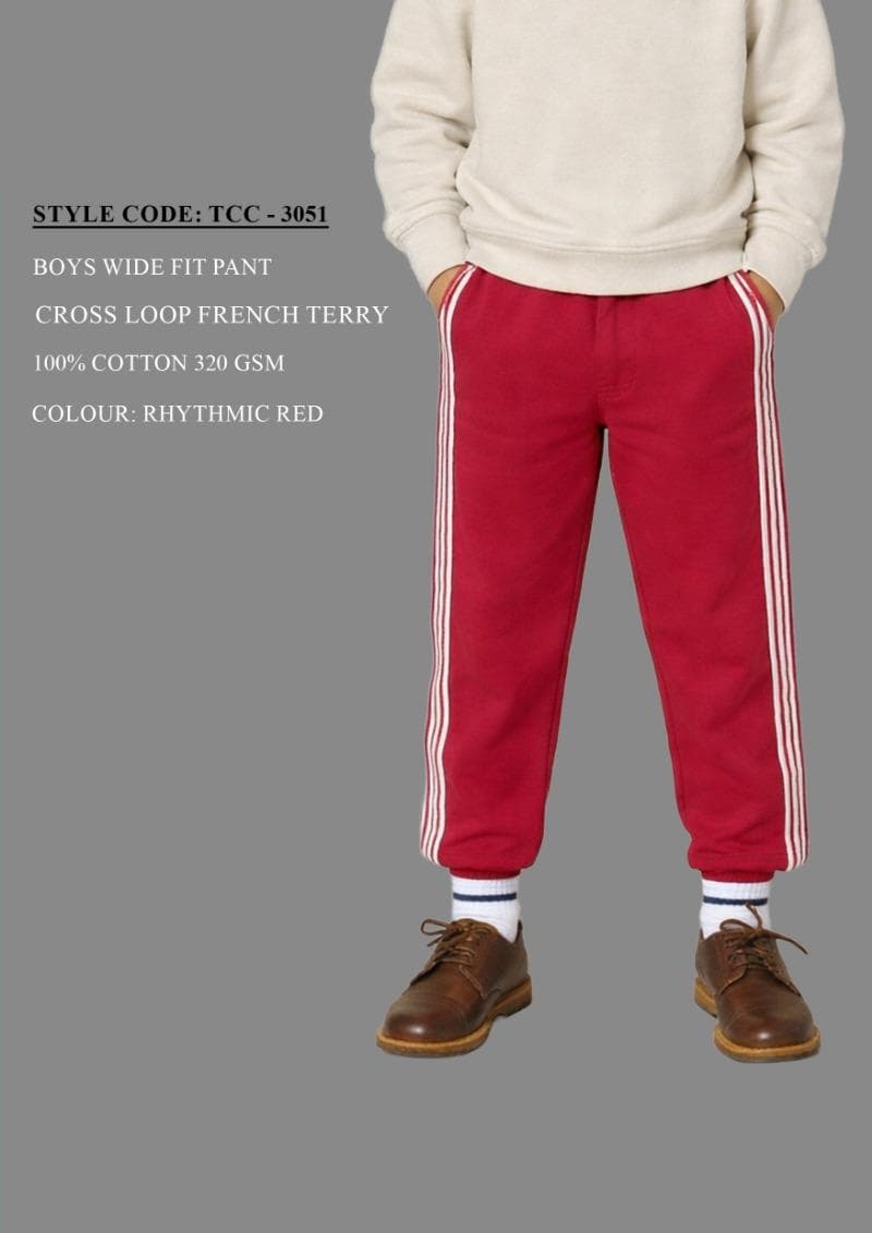 Boys Rhythmic Red Wide Pants