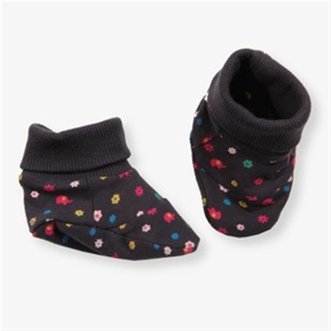 Floral Elephant Soft Baby Booties