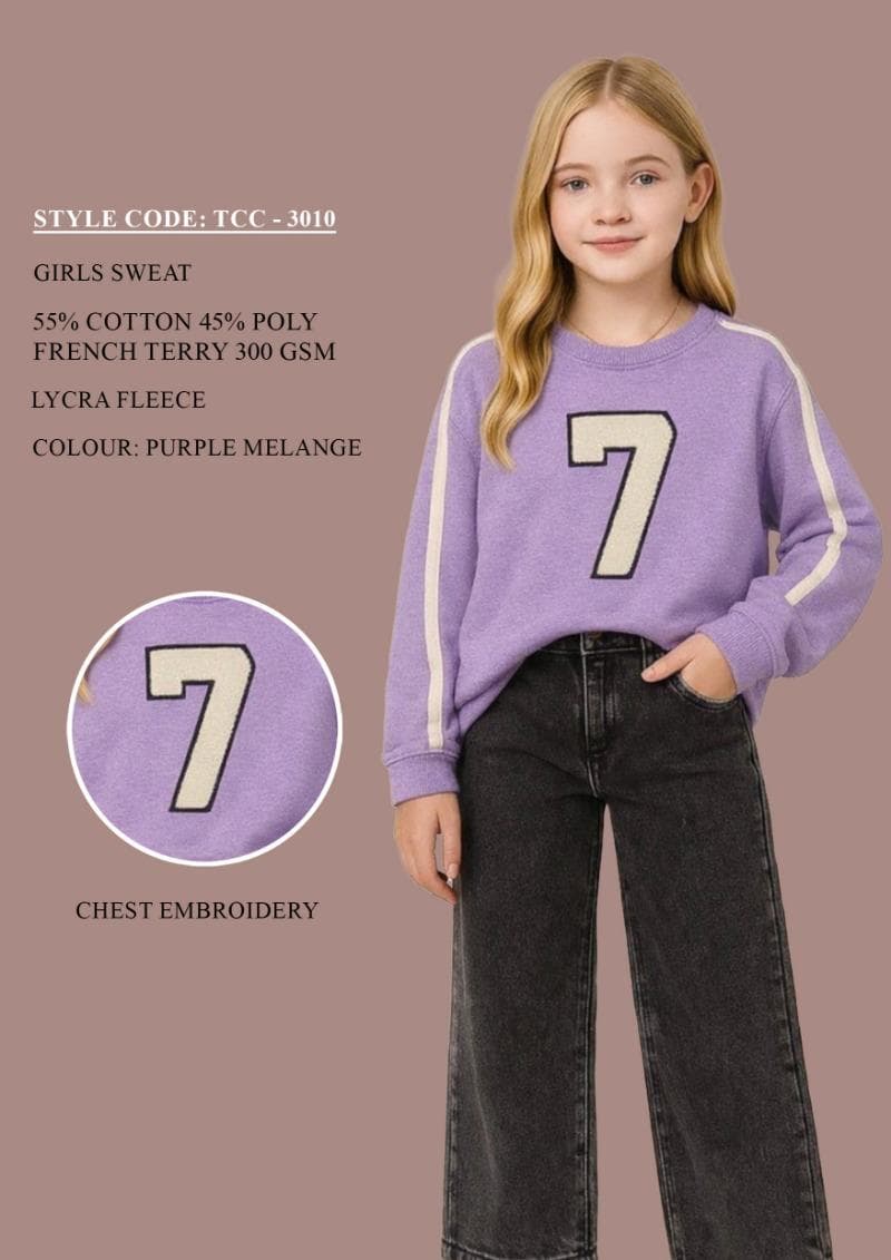 Purple Melange Number 7 Sweat