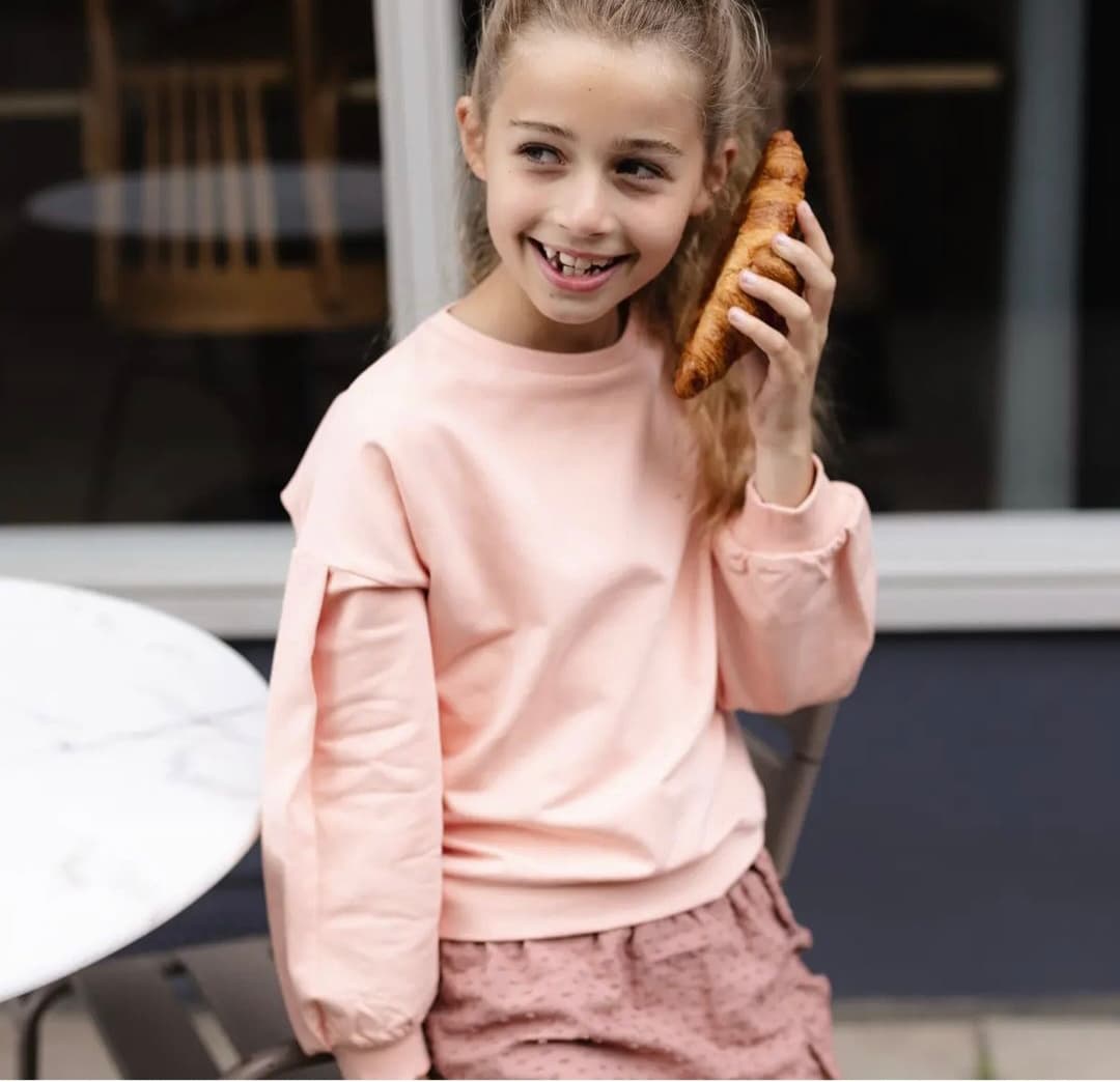 Blush Pink Balloon Sleeve Sweatshirt