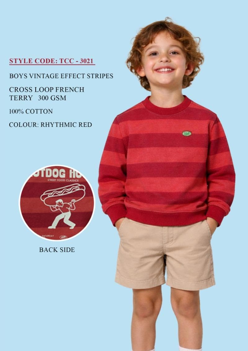 Boys Vintage Striped Sweatshirt