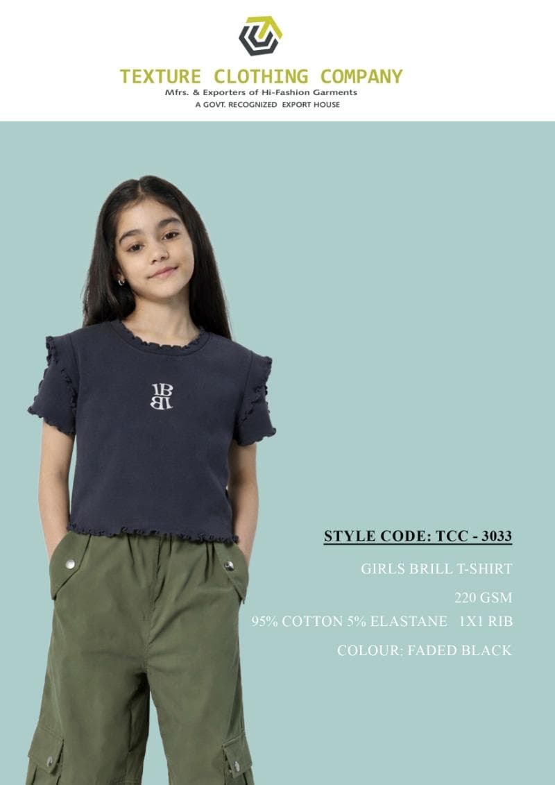 Girls Brill Lettuce Hem Tee