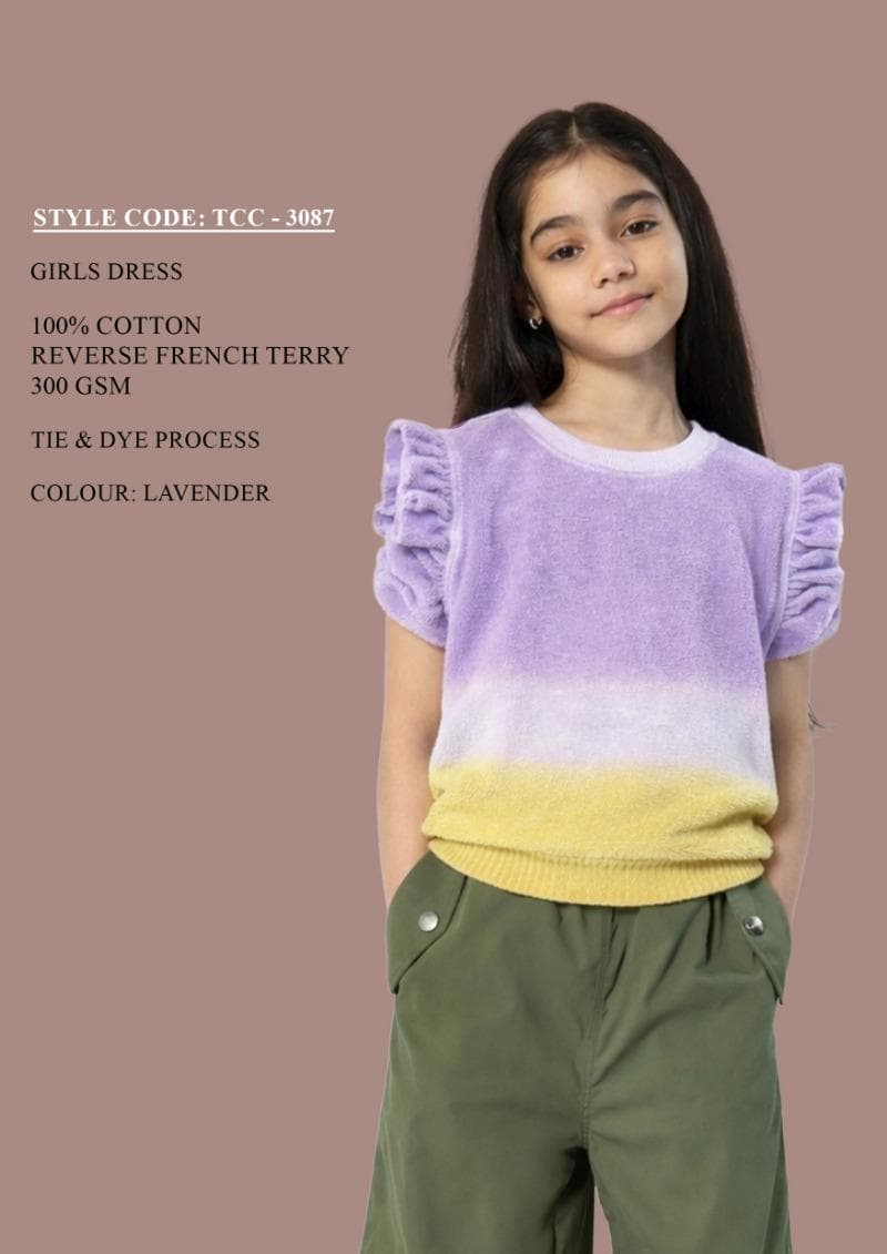 Lavender Ombré Ruffle Terry Top