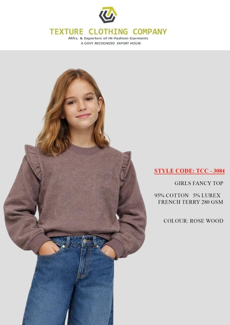 Girls Ruffle Shoulder Fancy Top