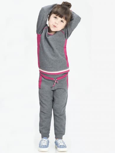 Kids Grey Pink Active Set
