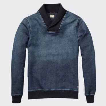 Vintage Indigo Shawl Collar Sweat