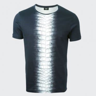 Navy Crocodile Skin Graphic Tee