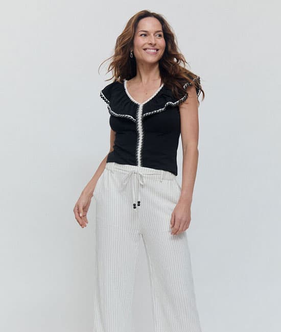 Ruffled Lace Trim Co-ord Set